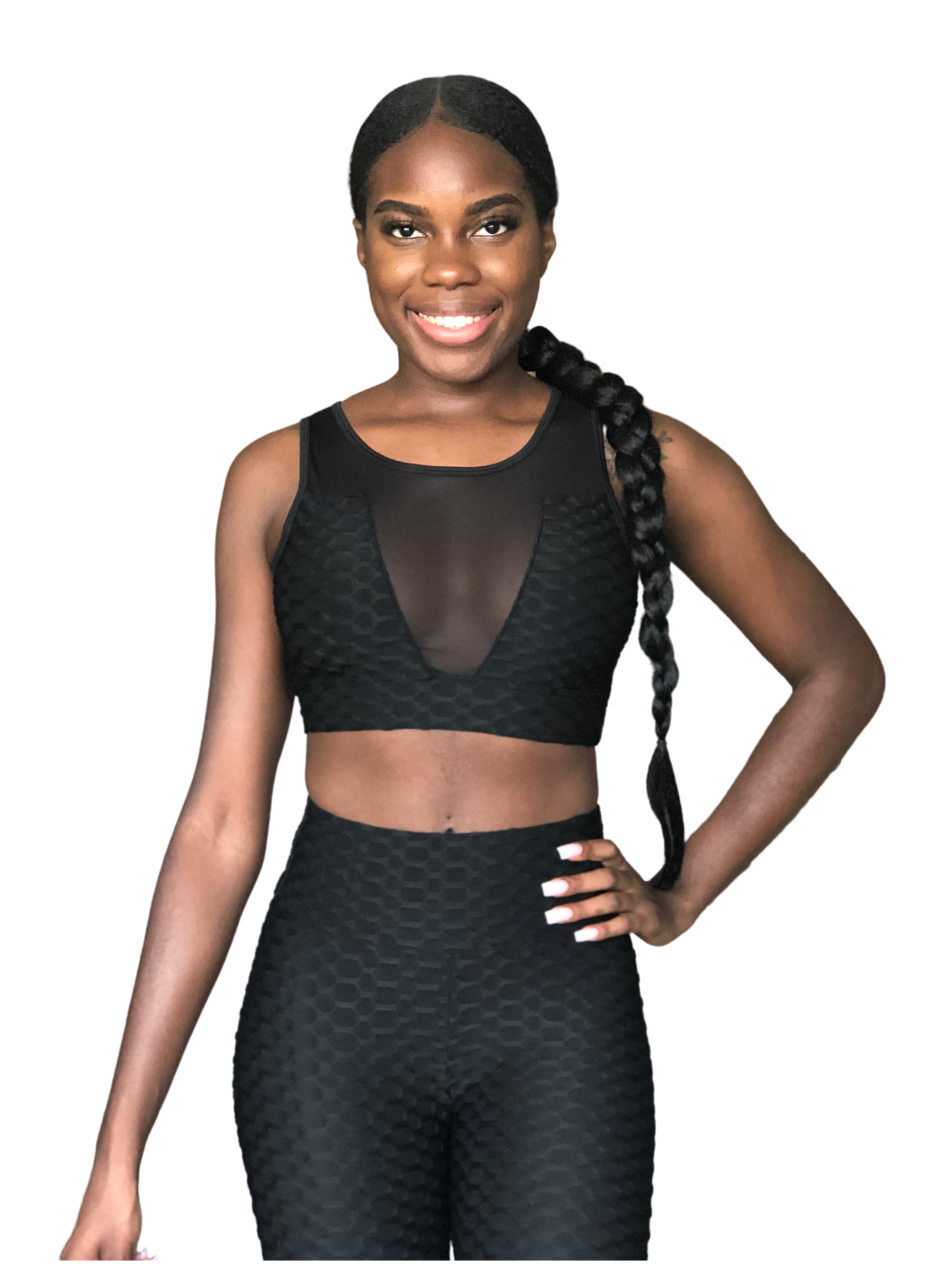Black Textured Sports Bra – Livfit Activewear